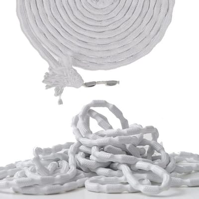 Loodketting 10 m - Zware Loodband - Gordijnverzwaarder - Gewichtsverdeling - Verzinkt Ijzer - Wit - Gordijngewicht