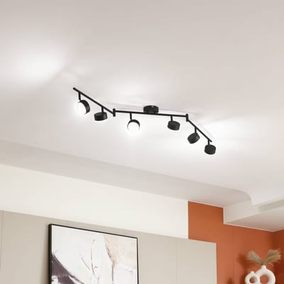 Lindby - buitenspot - 6lichts - IJzer, kunststof, glas - H: 18.6 cm - GX53 - zwart mat