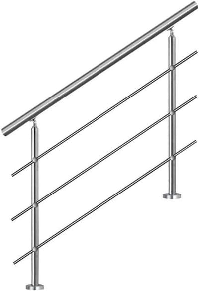 Trapleuning roestvrij staal 160 cm - complete set voor binnen en buiten