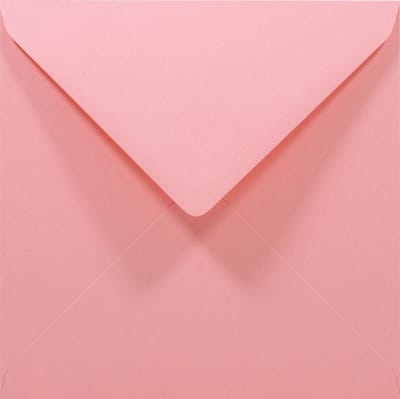 Gladde roze enveloppen 14x14 - vierkant - K4-140 - 140 x 140 mm - 50 stuks - NK natgelijmde - 80 gram - Rainbow - Netuno