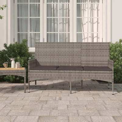 Tuinbank 3-zits - Buitenbank Terrasbank - Genieten in de tuin - Polyrotan met stalen frame - 94 x 535 cm