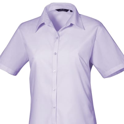 Premier Popeline blouse met korte mouwen / Gewoon werkoverhemd (Lila)