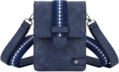 THL Design - Dames schoudertas - Klein tasje - Overslag - telefoontasje - 2 banden - Tas Donkerblauw