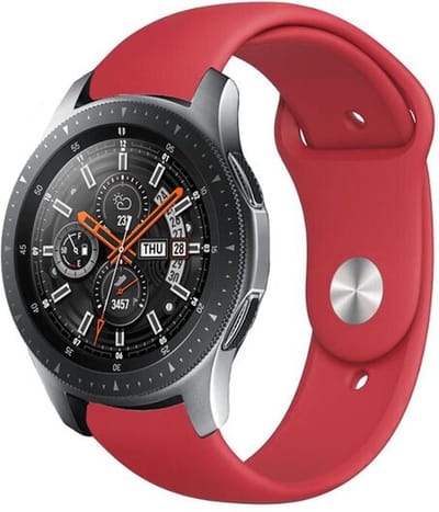 By Qubix - Geschikt voor Garmin bandje - Geschikt voor Garmin Vivoactive 4 / 4L - Rubberen sportband - Rood - Smartwatch bandje 22mm