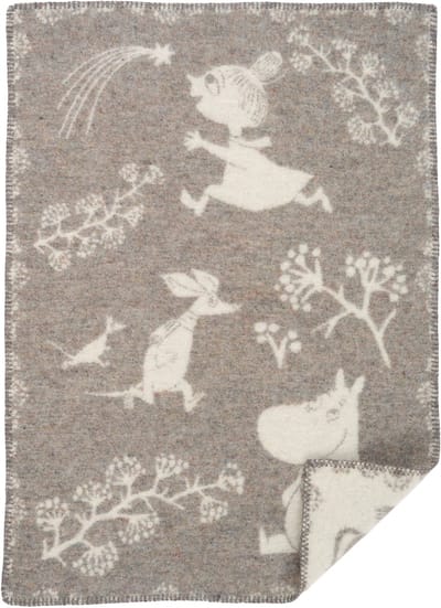 Klippan wollen wiegdeken - Moomin Winterland - grijs- 65x90cm - Recycled wool & Lamswol