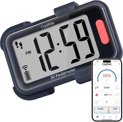 Stappenteller met Clip - Activiteitstracker - Fitness Doelen - 3D Tri-Axis Sensor - Groot Display - Zwart