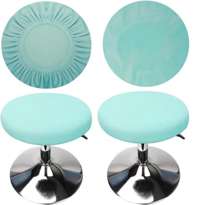Ronde Velours Krukhoezen van Luxe Stof, Diameter 30-40 cm, Rekbaar en Wasbaar, Beschermend tegen Stof (2 stuks Blauw)