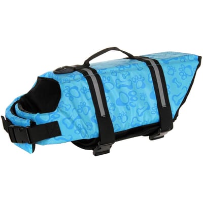Huisdier Zwemvest Reflecterend Ademend Mesh Draagbaar Honden Reddingsvest Drijfvest voor Varen S blauw