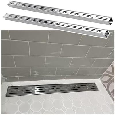 Afvoergoot Buiten - Drainagesysteem Tuin - Waterafvoer Terras - Roestvrij Staal - 100 cm Lengte - Zilver