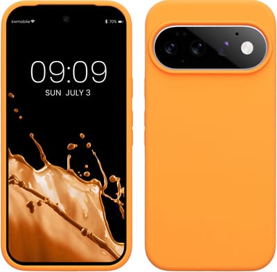 kwmobile telefoonhoesje geschikt voor Google Pixel 11 / Pixel 11 Pro - Hoesje met siliconen coating - Smartphone case in fruitig oranje