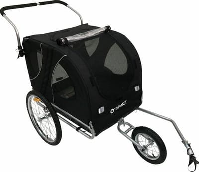 Hondenfietskar Starline Original L - Zwart - Met Jogger Functie - Opvouwbaar - 2 in 1 Hondenaanhanger & Hondenbuggy - Fietskar Voor Honden tot 40 KG