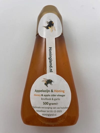 Honingland : Appelazijn & Honing & Knoflook, Honey & Apple Cider Vinegar & Garlic voor Huisdieren 500 gram