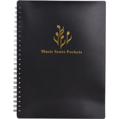 Support de partition de musique multifonctionnel, format A4, feuille de papier, organisateur de fichiers, dossier avec 40 noir
