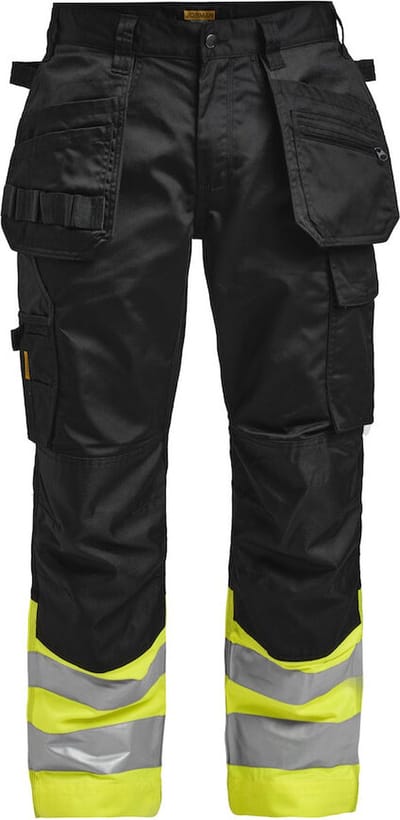 Jobman 2513 Hi-Vis Trousers HP 65251320 - Zwart/Geel - D116