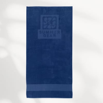 Strandlaken 100x200 cm Blauw - 100% biologisch katoen – Dik en zacht