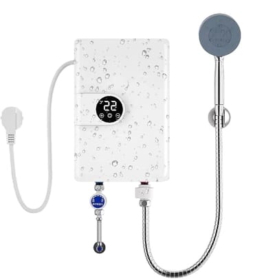Doorstroomboiler - Instant boiler - Warm water voorzien - Digitaal display - 32.2 x 30.5 x 10.9 cm - Wit