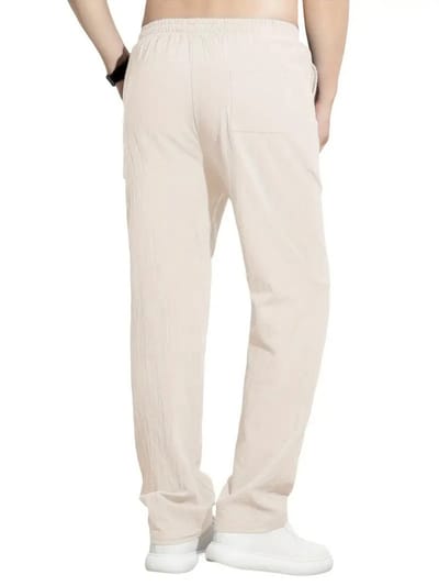 Livano Linnen Broek Heren - Zomerbroek - Volwassenen - Lange Broek - Pantalon - Strandbroek - Zomer - Ibiza Stijl - Khaki - Maat M