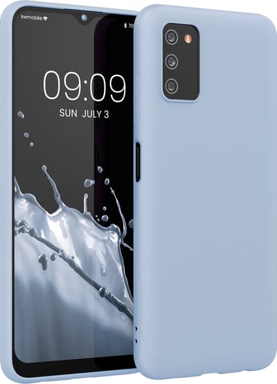kwmobile telefoonhoesje geschikt voor Samsung Galaxy A03s - Hoesje voor smartphone - Back cover in mat lichtblauw