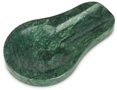 Marmeren lepelhouder voor keuken - handgemaakt, zwart-groen, 16,5 x 10 x 1,8 cm
