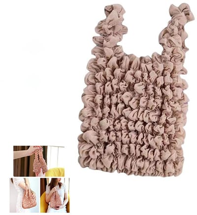 Uitbreidbare Magic Bubble Tas - Boodschappentas met grote capaciteit - Opvouwbare draagtas - Boodschappentas - Opbergtas - Uitrekbaar tot 55 cm - Herbruikbaar - Geschikt voor boodschappen, picknicks, uitstapjes, enz. - Bruin
