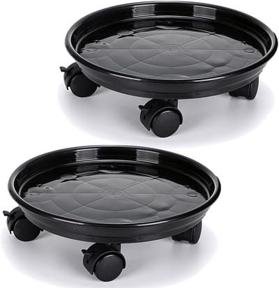 Dailygoods- Bloempothouder met Wielen - Plantenstandaard - Rolstandaard - Draagvermogen 56 kg - Duurzaam - 33 cm