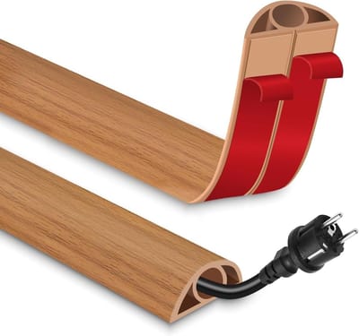Kabelgoot Flexibel - Vloer Kabelbeschermer - Kabel Organisatie - Zelfklevend PVC - 3cm x 3m - Houtkleur