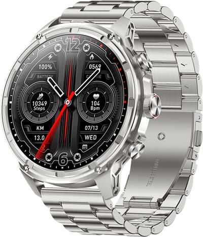 WizBay Premium Select® 1.85 Sport Smartwatch – Dames & Heren – Bluetooth Bellen – Hartslagmeter – Bloeddrukmeter – O2 Zuurstofmeter – 60+ Sportmodi – LED Zaklamp – IP68 Waterdicht – FitCloud Pro – Android & iOS - Zilver