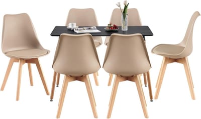 Eetkamerset Tafel met 6 Stoelen Rechthoekig 110 cm voor Keuken en Woonkamer