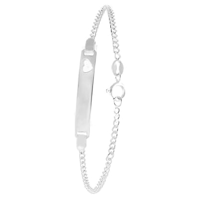 Lucardi Meisjes Armbandje met hanger met plating - Hart - Cadeau - Echt Zilver - Zilverkleurig