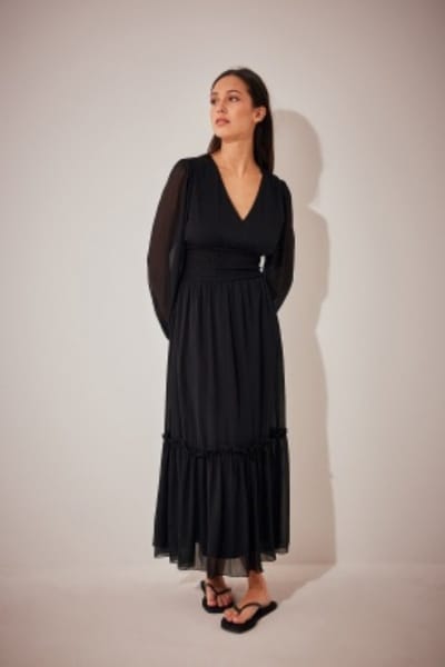 NA-KD Smocked Detail Ankle Dress Dames Jurk - Maat 34