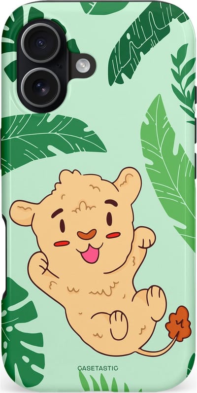 Casetastic hoesje geschikt voor Apple iPhone 17 - MagSafe - Dubbellaagse bescherming - Leeuwenhartje - Fashion Case - Mintgroen Perzik Beige