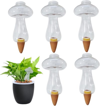 Planten watergevers - Zelf watergevend - Planten verzorgen - Paddenstoelvorm design - 300 ml capaciteit - Helder
