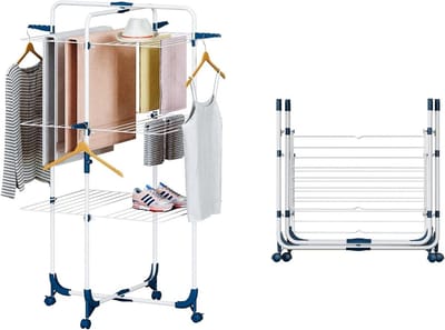MKSS® Wasrek Inklapbaar - Droogrek Staand - Wasdroger - Wit