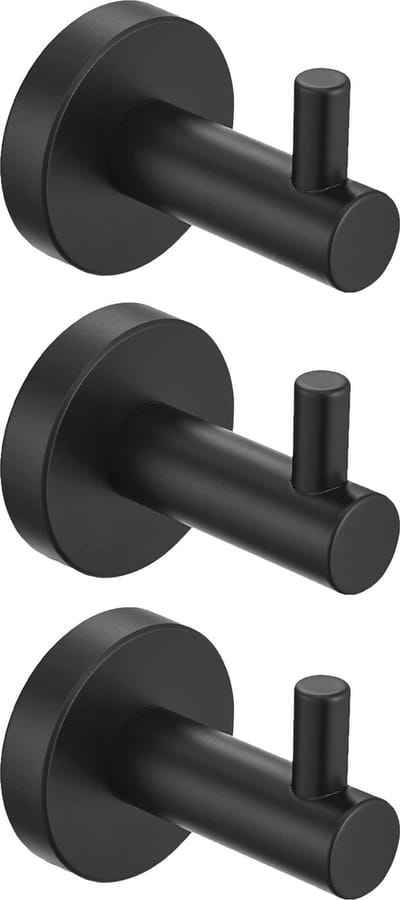 QUVIO Handdoekhouder Set van 3 - Haakjes - Handdoekhouder - Handdoekenrek badkamer - Handdoekenrek - Handdoekrek - Handdoekrek badkamer - Handdoekhaakjes - Handdoekhouder - Staal