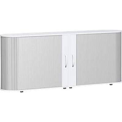 Roldeurkast met dwarse roldeuren Alicante, B 2000 x D 400 x H 828 mm, wit