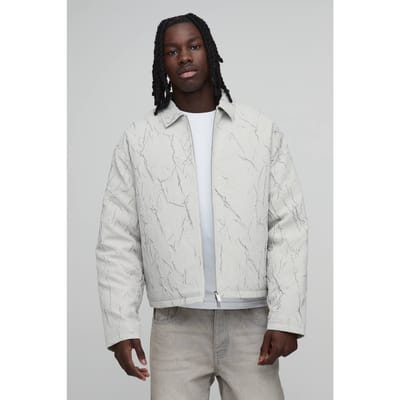 Gekreukt Getextureerd Harrington Jack | White | Size Small