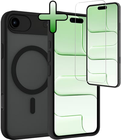 Hoesje Met Screenprotector - Geschikt voor Apple iPhone Air - Magsafe Compatible - Sterk & Shockproof - Back Cover - Shock Proof Case - Telefoon Hoes - Zwart