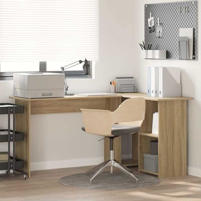 vidaXL - Bureau - Sonoma - Eik - 142 - x - 102 - x - 73 - cm - Bewerkt - hout