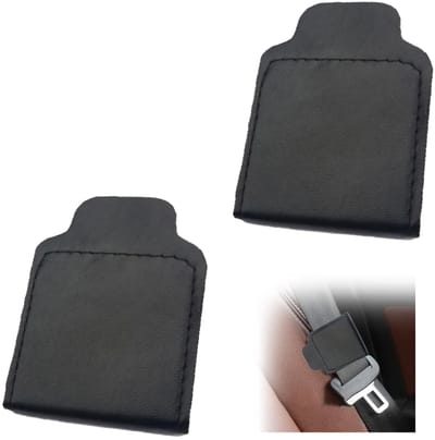 Dailygoods - Autogordel versteller, 2 PCS Premium PU lederen veiligheidsgordel clip voor auto auto comfort universele schouder nek riem versteller voor volwassenen (zwart-klevende type)