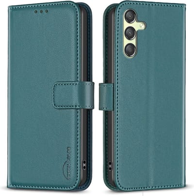 BINFEN Hoesje - Geschikt voor Samsung Galaxy A25 Hoesje - BINFEN Color Book Case - Groen