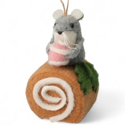 Dailygoods- Kersthanger Vilt Muis - Kerstboomversiering - Decoratie voor Kerstmis - Skandi-stijl - Handgemaakt Detail - Speelse Winterromantiek - Kerstdecoratie
