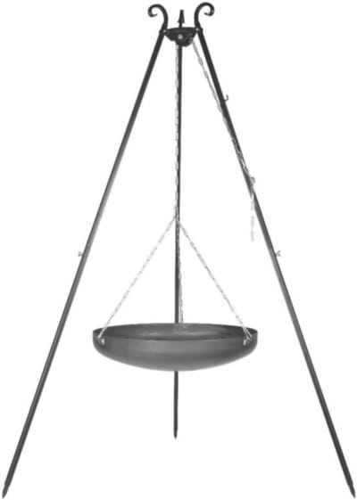 Vuurschaal met driepoot - Buiten koken - Gezelligheid buiten - Hoge stabiele standaard - 60 cm diameter - Metaal