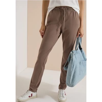 Mid Waist Slim Leg Hose met middelhoge taille en smalle pijpen in casual pasvorm