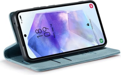 CaseMania Bookcase hoesje geschikt voor Oppo Reno 12 Pro/Reno 12 - Effen Aqua - Kunstleer