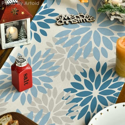 Dailygoody - Tafelloper - Seizoensgebonden decoratie - 40 x 240 cm - Lichtblauw - Keukentafeldecoratie - Geschikt voor binnen en buiten - Festiviteiten