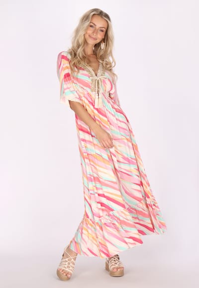 IZIA Jurk Dames Roze Veelkleurig