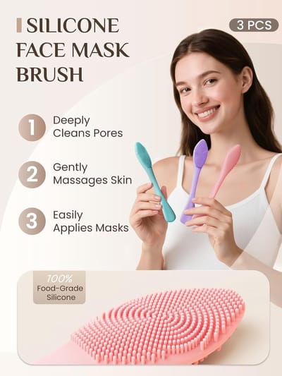 Famanu – 3-in-1 siliconen gezichtsscrubber – Maskerapplicator en poriënreiniger voor exfoliatie en mee-eters