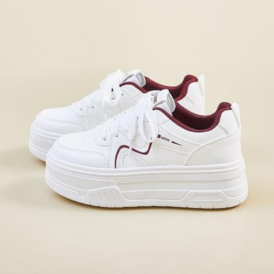 Nieuwe Zomer Witte Schoenen voor Vrouwelijke Studenten Dikke Zool Hoogteverhogend Ademend Casual Schoenen 40 white