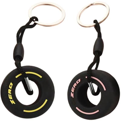 Dailygoods- Sleutelhanger 2 Stuks - Rubberband Sleutelhanger - Autosleutelhanger - Uniseks - Racing Design - Zacht Rubber - Autosleutelring