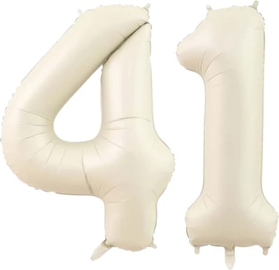 Cijfer Ballonnen Ballon Cijfer 41 Verjaardag Versiering Feest Helium Ballonnen Cijferballon Folieballon Wit Xl Formaat